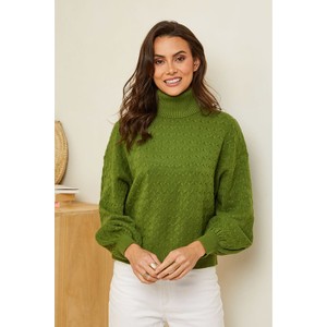 Zielony sweter Soft Cashmere w stylu casual
