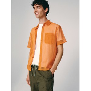 Pomarańczowa koszula Reserved w stylu casual z krótkim rękawem