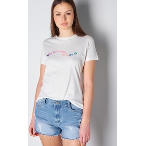T-shirt Gate z okrągłym dekoltem z krótkim rękawem w młodzieżowym stylu