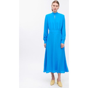 Niebieska sukienka Ivy Oak maxi z długim rękawem