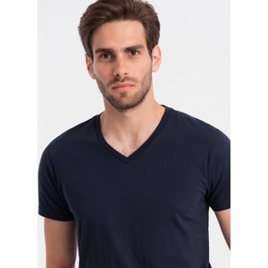 Granatowy t-shirt Ombre w stylu klasycznym
