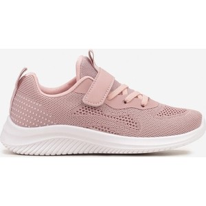 Różowe buty sportowe dziecięce born2be dla dziewczynek na rzepy