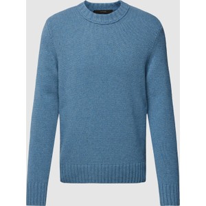 Niebieski sweter Windsor z okrągłym dekoltem