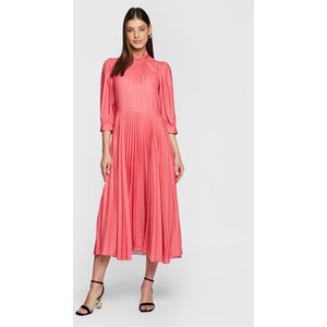Różowa sukienka Closet w stylu casual maxi z długim rękawem