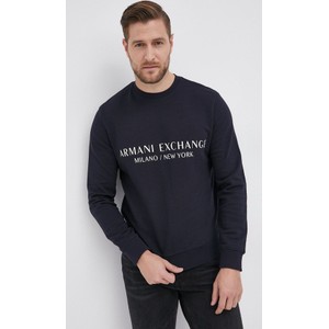 Granatowa bluza Armani Exchange z bawełny w młodzieżowym stylu