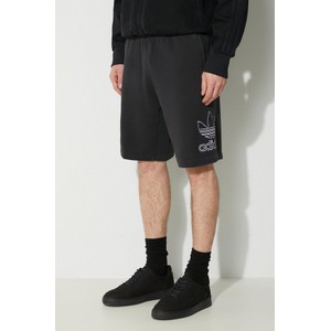 Czarne spodenki Adidas Originals w sportowym stylu z bawełny