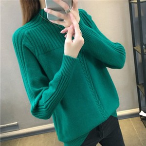 Zielony sweter Turino Pl z dzianiny w stylu casual