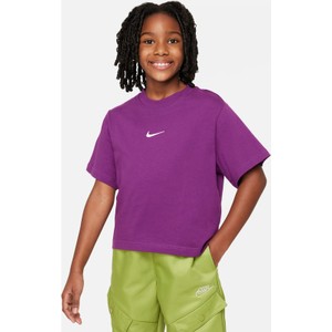Fioletowa bluzka dziecięca Nike dla dziewczynek z krótkim rękawem