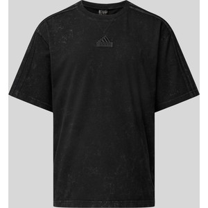Czarny t-shirt Adidas Sportswear w stylu casual z krótkim rękawem z bawełny