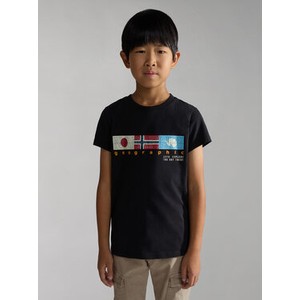 Czarna koszulka dziecięca Napapijri dla chłopców