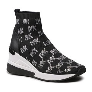 Czarne buty sportowe Michael Kors na platformie w młodzieżowym stylu