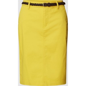 Żółta spódnica Montego midi z bawełny