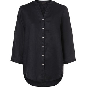 Czarna bluzka Franco Callegari w stylu casual z długim rękawem z dekoltem w kształcie litery v