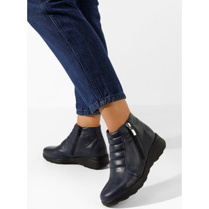 Czarne botki Zapatos w stylu casual ze skóry