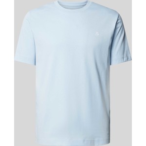 Niebieski t-shirt Marc O'Polo z nadrukiem z bawełny w stylu casual