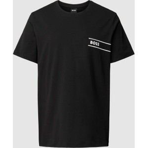 Czarny t-shirt Hugo Boss z bawełny w stylu casual z krótkim rękawem