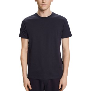 Czarny t-shirt Esprit z krótkim rękawem w stylu casual z bawełny