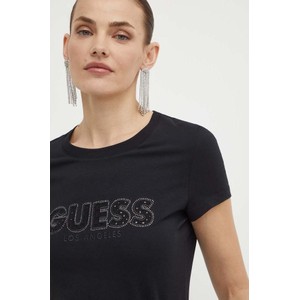T-shirt Guess z okrągłym dekoltem z bawełny