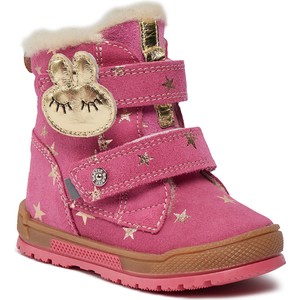 Różowe buty dziecięce zimowe Bartek dla dziewczynek na rzepy