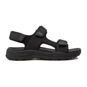 Czarne buty letnie męskie Skechers na rzepy w stylu casual