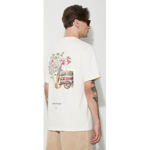 T-shirt PRM z nadrukiem z bawełny w młodzieżowym stylu