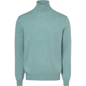 Niebieski sweter Andrew James z kaszmiru w stylu casual z golfem