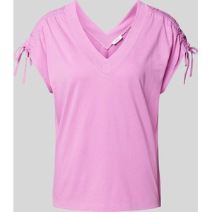 Różowa bluzka S.Oliver z krótkim rękawem z bawełny