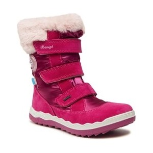 Różowe buty dziecięce zimowe Primigi z goretexu na rzepy dla dziewczynek