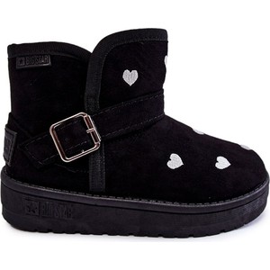 Czarne buty dziecięce zimowe Big Star na zamek