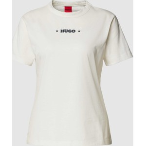 T-shirt Hugo Boss z okrągłym dekoltem w młodzieżowym stylu z bawełny