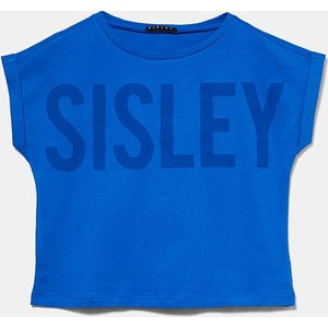 Niebieska bluzka dziecięca Sisley z bawełny dla dziewczynek
