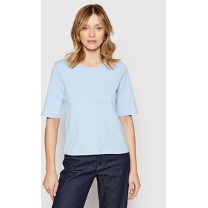 Niebieska bluzka Vero Moda z okrągłym dekoltem w stylu casual