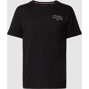 Czarny t-shirt Tommy Hilfiger w stylu casual z bawełny z krótkim rękawem