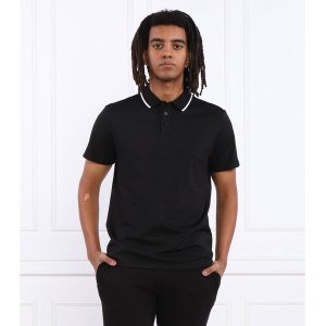 Czarna koszulka polo Guess w stylu casual z krótkim rękawem