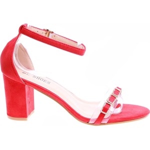 Czerwone sandały Pantofelek24 z klamrami