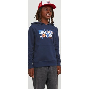 Granatowa bluza dziecięca Jack & Jones Junior dla chłopców z bawełny