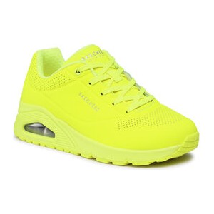 Żółte buty sportowe Skechers sznurowane w sportowym stylu