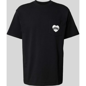 Czarny t-shirt Carhartt WIP z bawełny z krótkim rękawem z nadrukiem