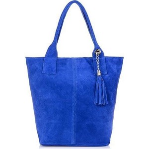 Niebieska torebka Merg w wakacyjnym stylu na ramię duża