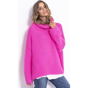 Różowy sweter Fobya w stylu casual