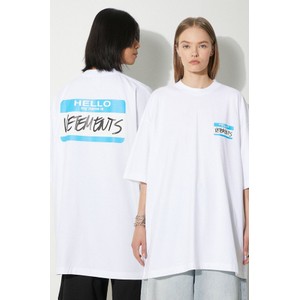 T-shirt Vetements w młodzieżowym stylu z nadrukiem z bawełny