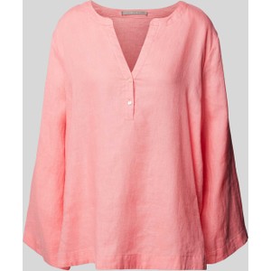 Różowa bluzka The Mercer N.Y. z bawełny w stylu casual z długim rękawem