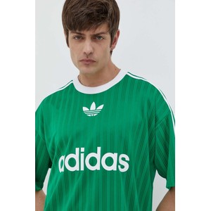 Zielony t-shirt Adidas Originals z nadrukiem