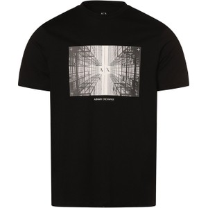 Czarny t-shirt Armani Exchange z nadrukiem z dżerseju z krótkim rękawem