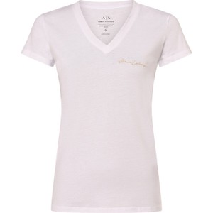 Różowy t-shirt Armani Exchange z krótkim rękawem w stylu casual