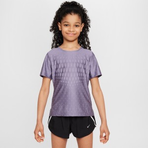 Fioletowa bluzka dziecięca Nike z krótkim rękawem dla dziewczynek