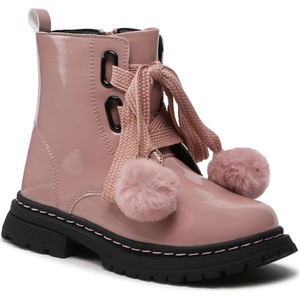 Różowe buty dziecięce zimowe Nelli Blu dla dziewczynek na zamek