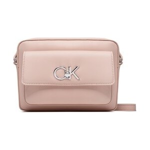 Różowa torebka Calvin Klein na ramię średnia matowa