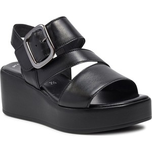 Czarne sandały Gabor z klamrami w stylu casual na platformie