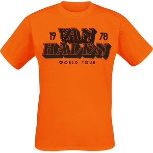 Pomarańczowy t-shirt Van Halen w młodzieżowym stylu